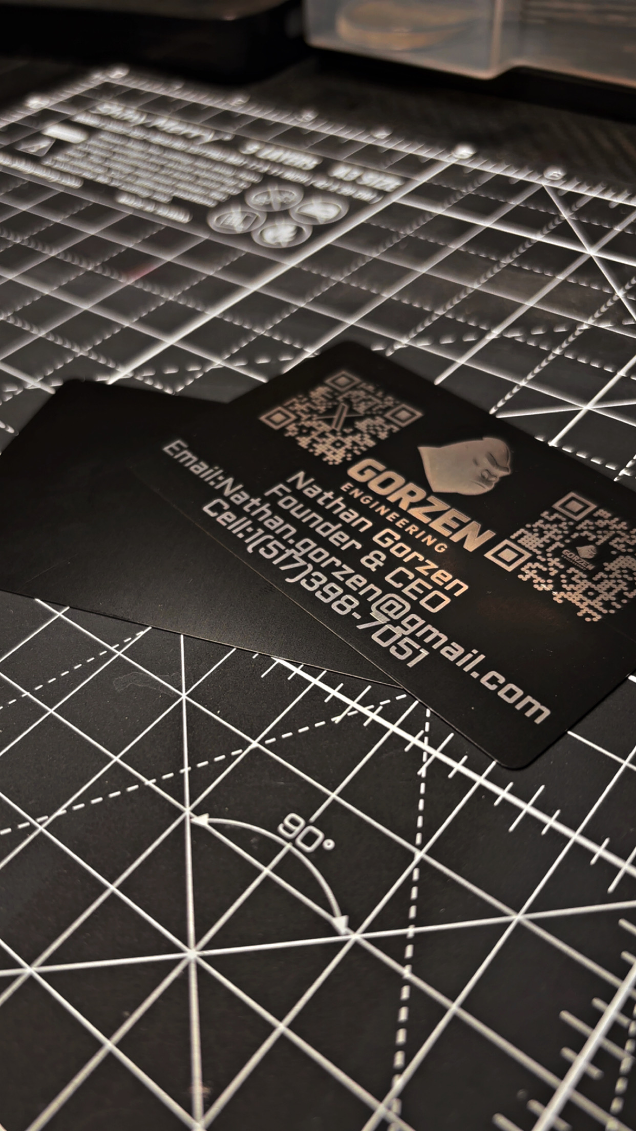 Laser engraved metal business cards