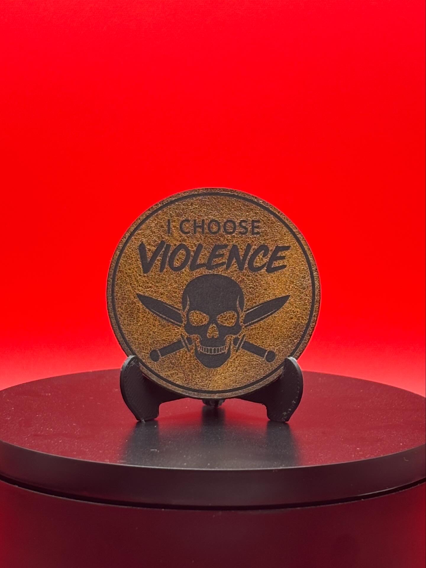 I Choose Violence leather patch